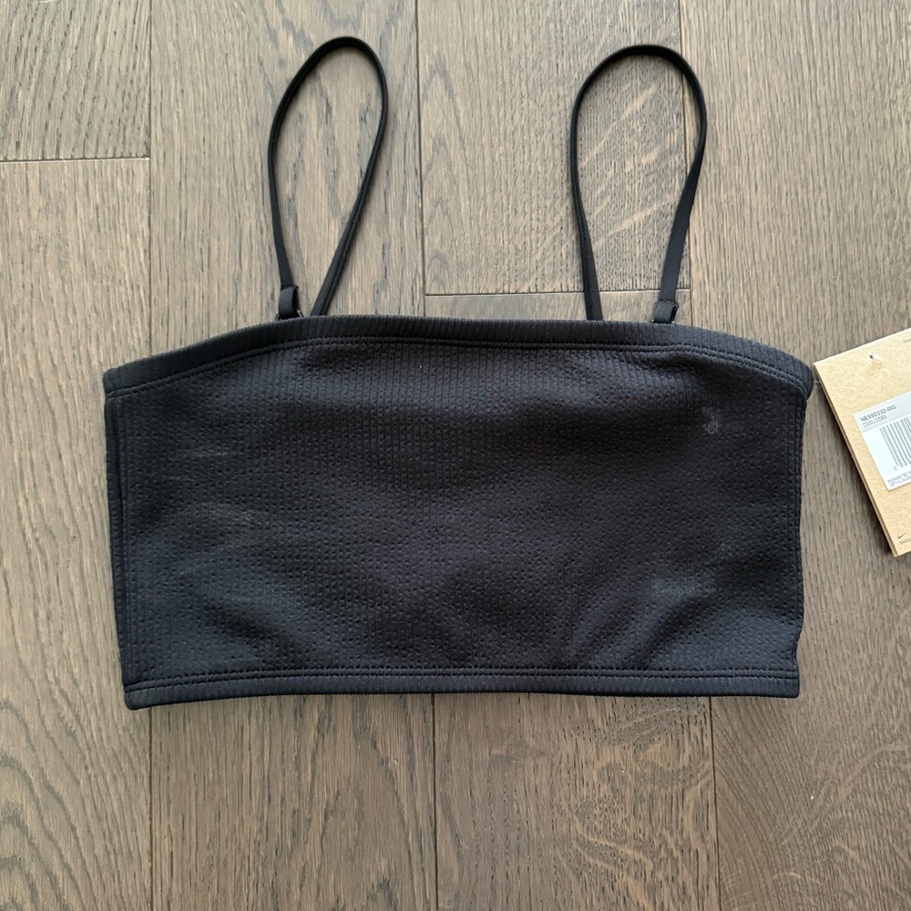 Nike Swim black ruffled bikini top